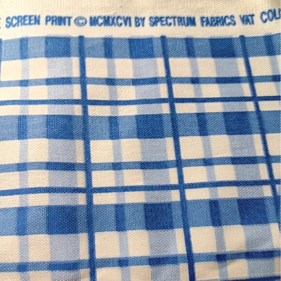 Vintage 1996 by Spectrum Cotton Home Decor Sewing Fabric Blue Plaid 1.5yd x 56" - Picture 7 of 7